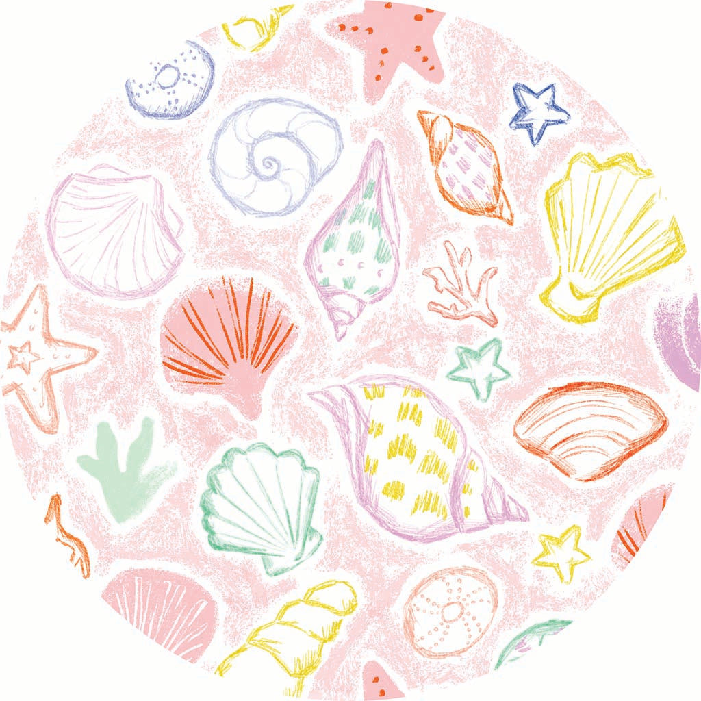 Ceramic Round Coaster-Colorful Shell Pattern -7
