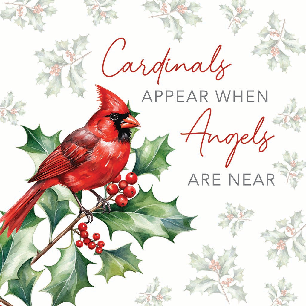 Ceramic Round Coaster-Cardinal Christmas Angels Are Near -7