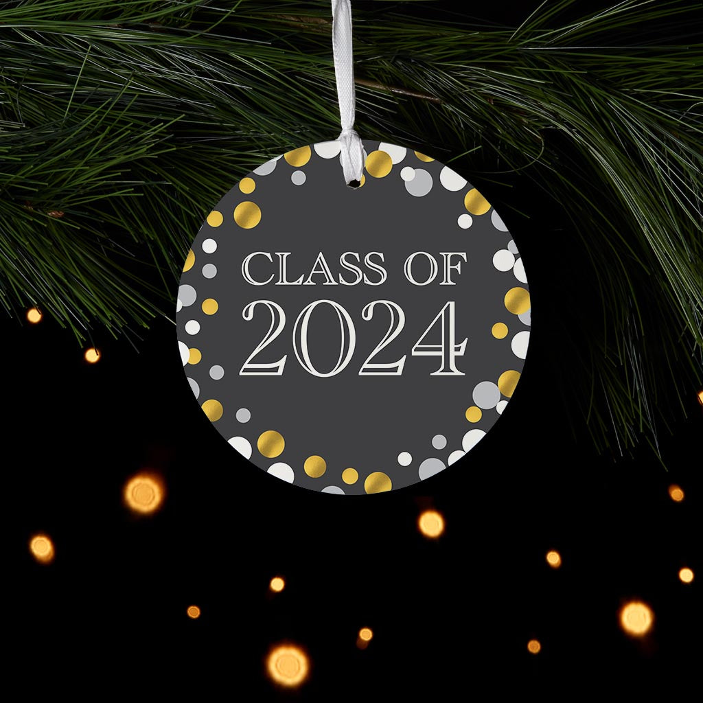 Graduation 2024 Class Of Black And Gold Confetti
