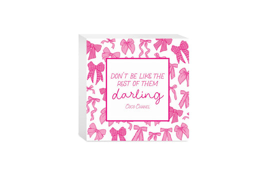 Preppy Bows 5x5 Wood Sign | Pink Preppy Bows
