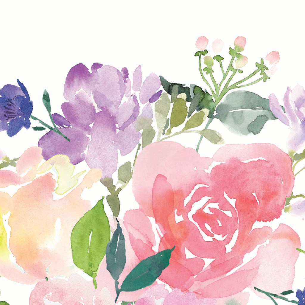 Ceramic Square Coaster-Floral Watercolor Pattern 4 -7