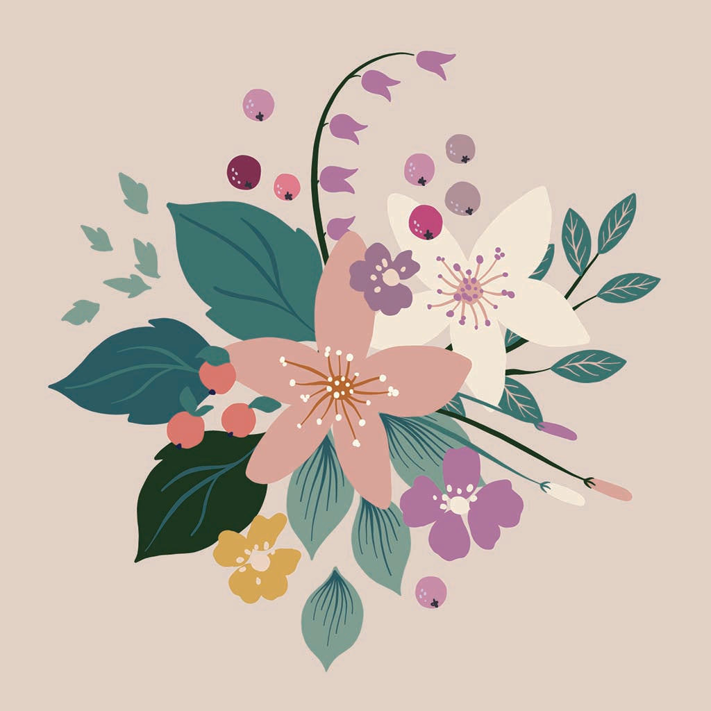 Ceramic Round Coaster-Vintage Florals Tan -7