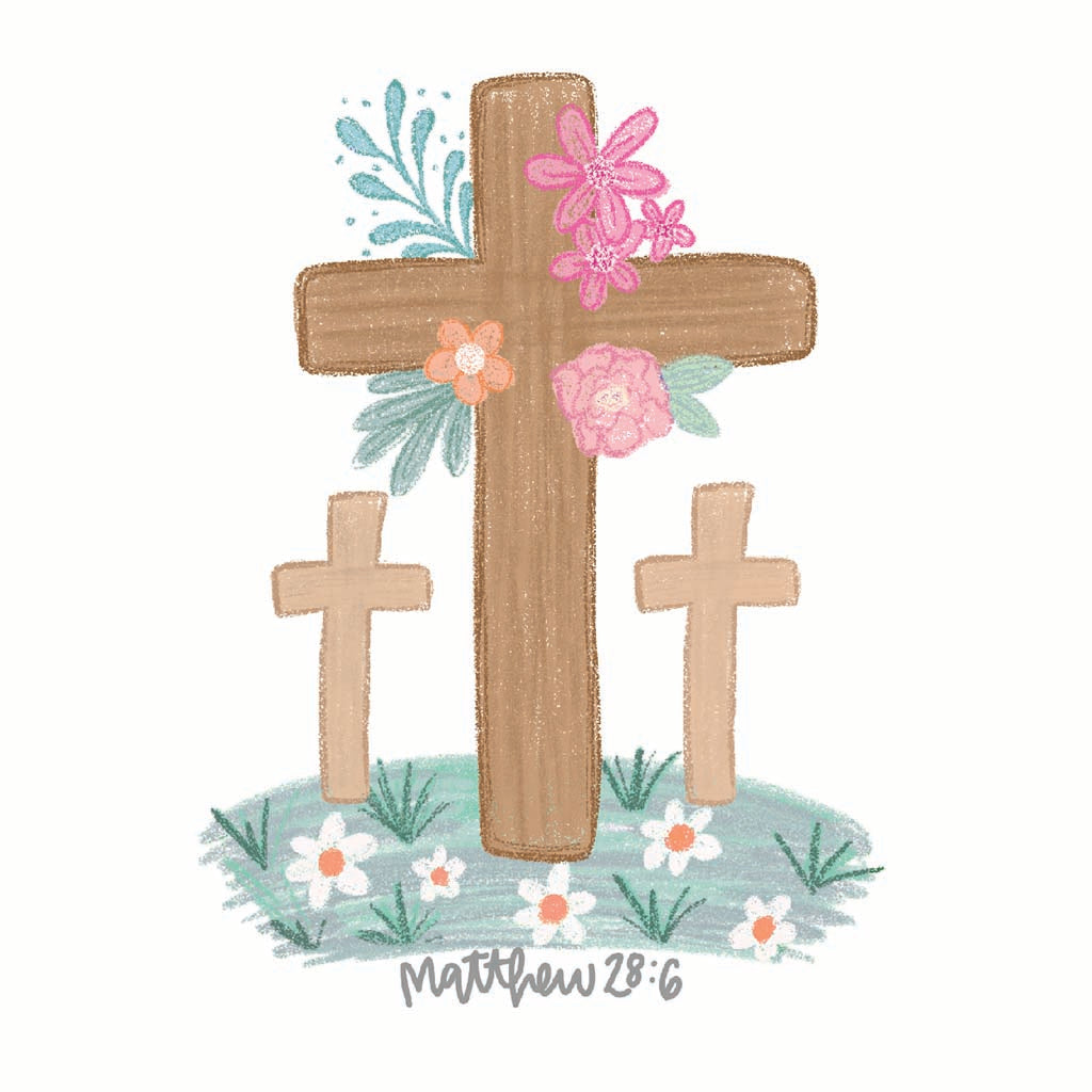 Ceramic Square Coaster-Three Crosses Matthew 28:6 -7