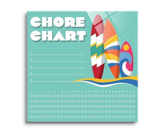 Children's Chore Chart Surf Boards | 8x8