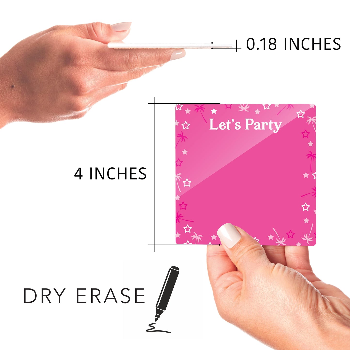 Pink Dream Stars and Palm Trees Letâ€™s Party | 4x4