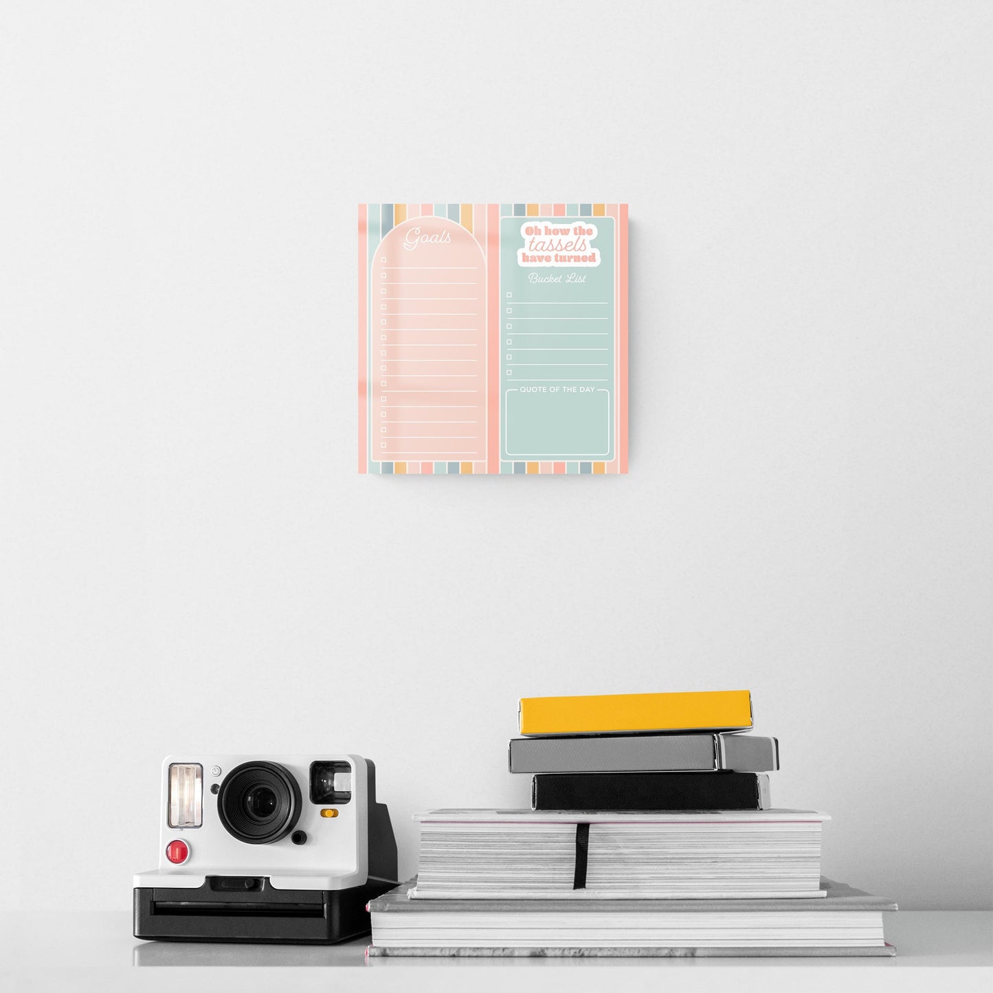 Graduation Tracker Pastel Stripe Tassels | 8x8