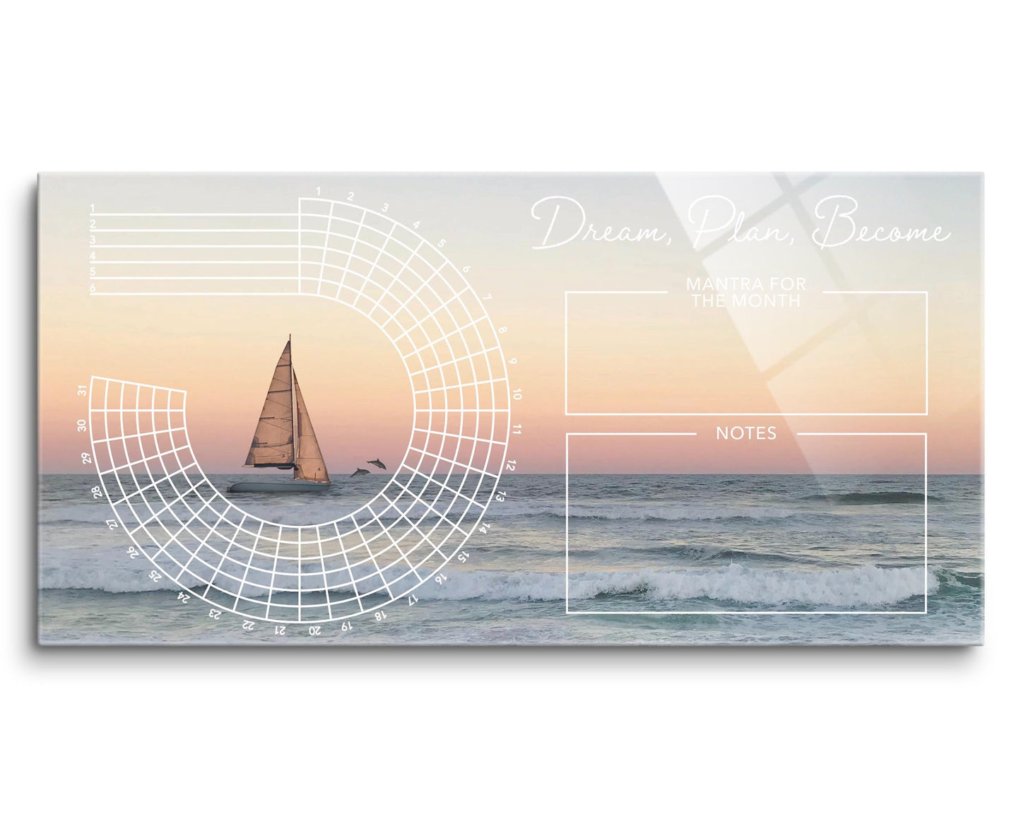 Sunset Saliboat Dream Plan Become Habit Tracker | 16x8