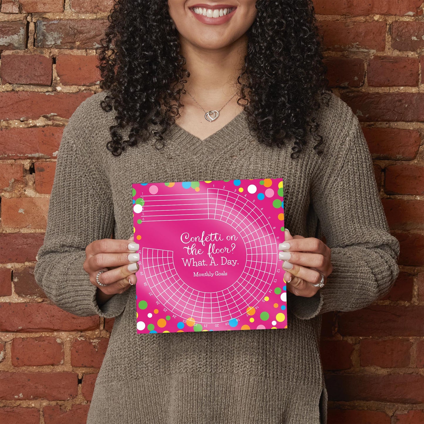 Pink Confetti Habit Tracker | 8x8