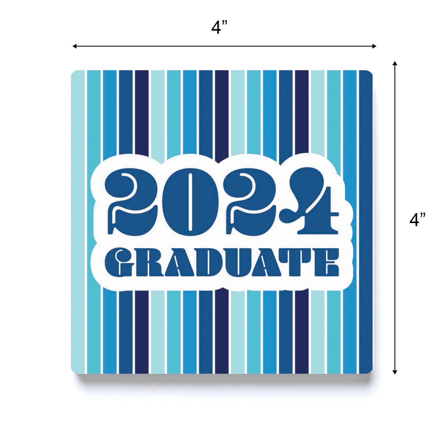 Graduation 2024 Graduate Navy Stripe | 4x4