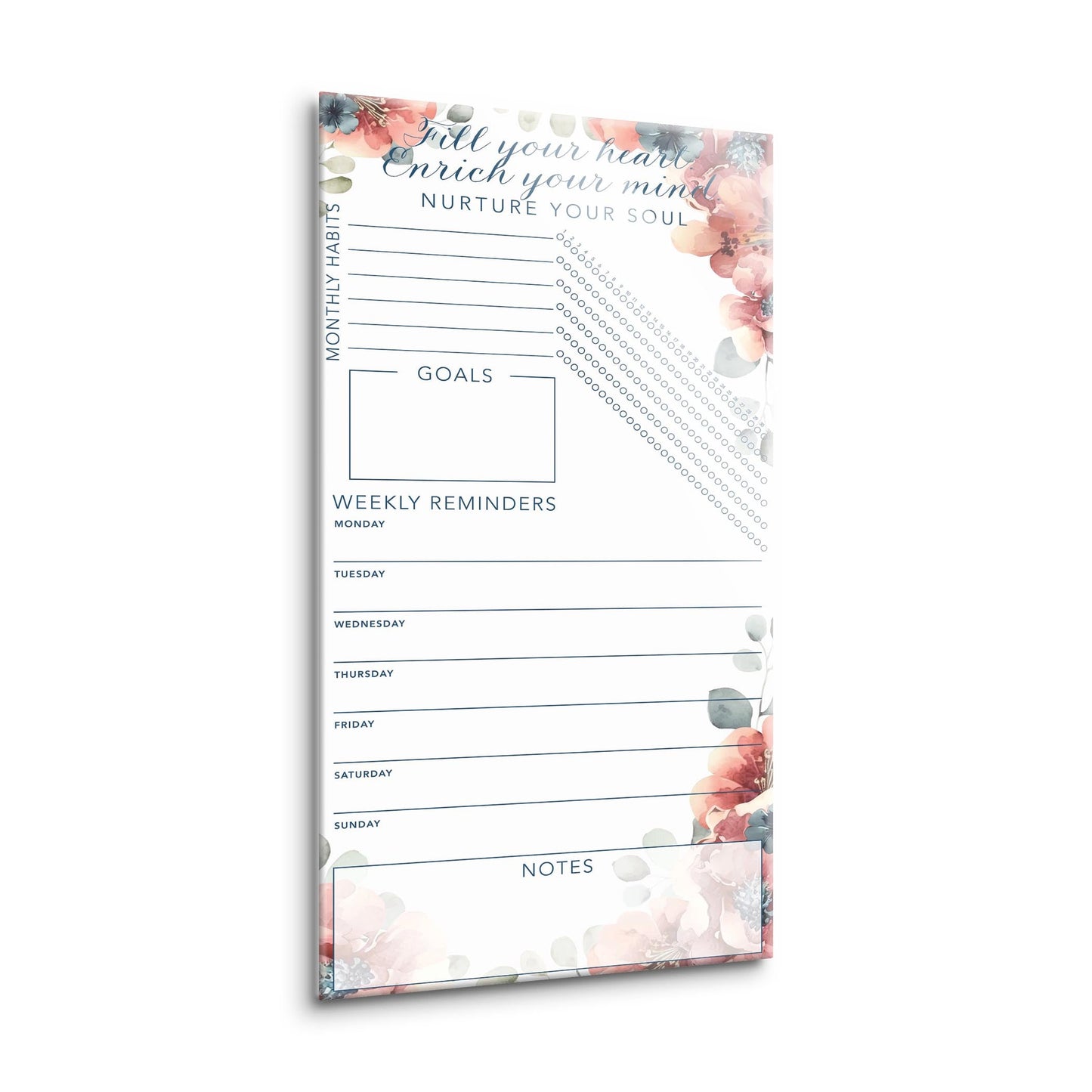 Floral Nurture Your Soul Habit Tracker | 8x16