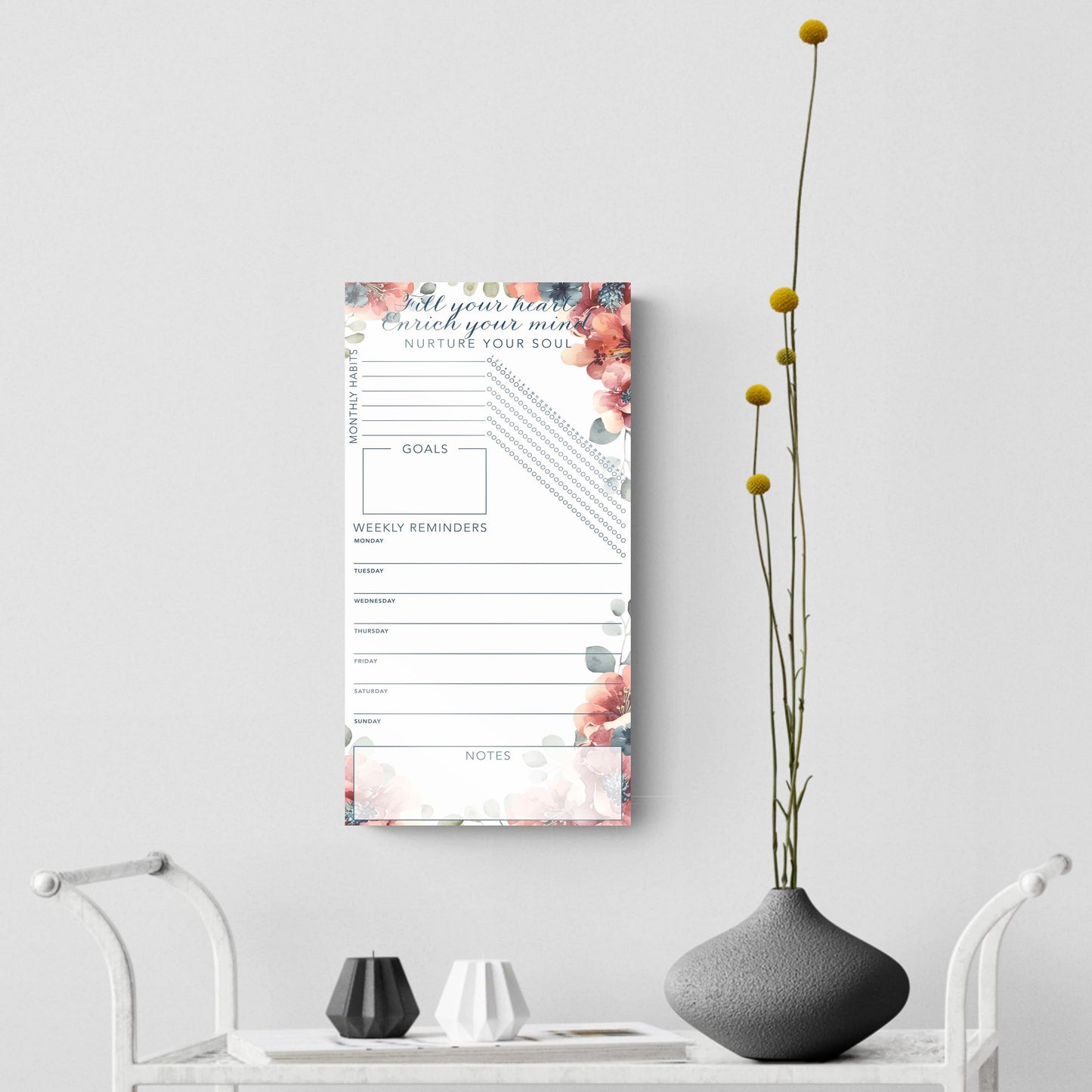Floral Nurture Your Soul Habit Tracker | 8x16