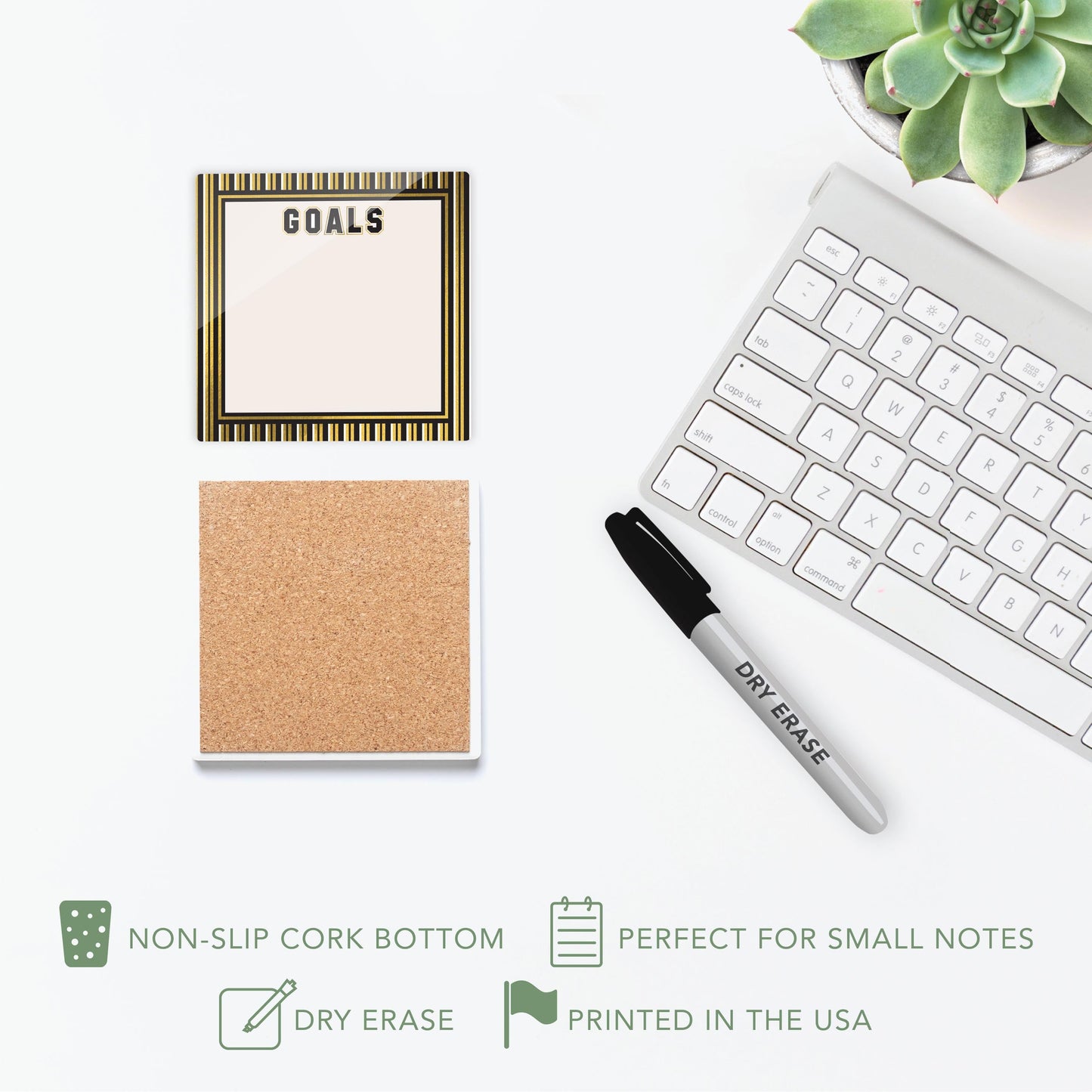 Graduation Reminders Gold Stripe Goals | 4x4