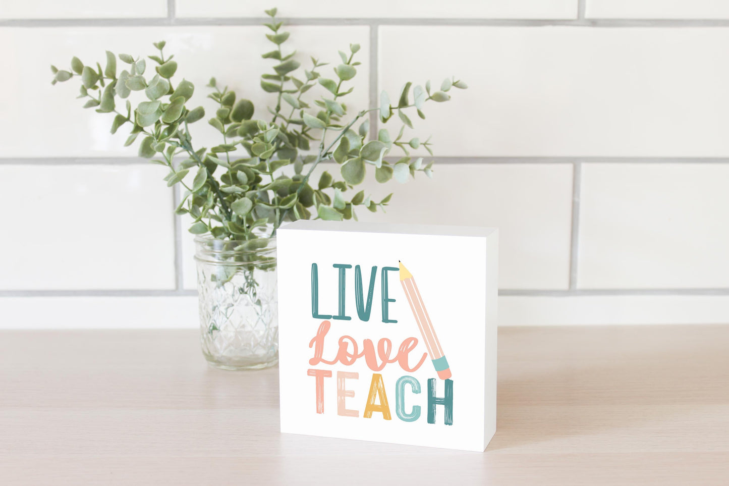 Pastel Live Love Teach | 5x5