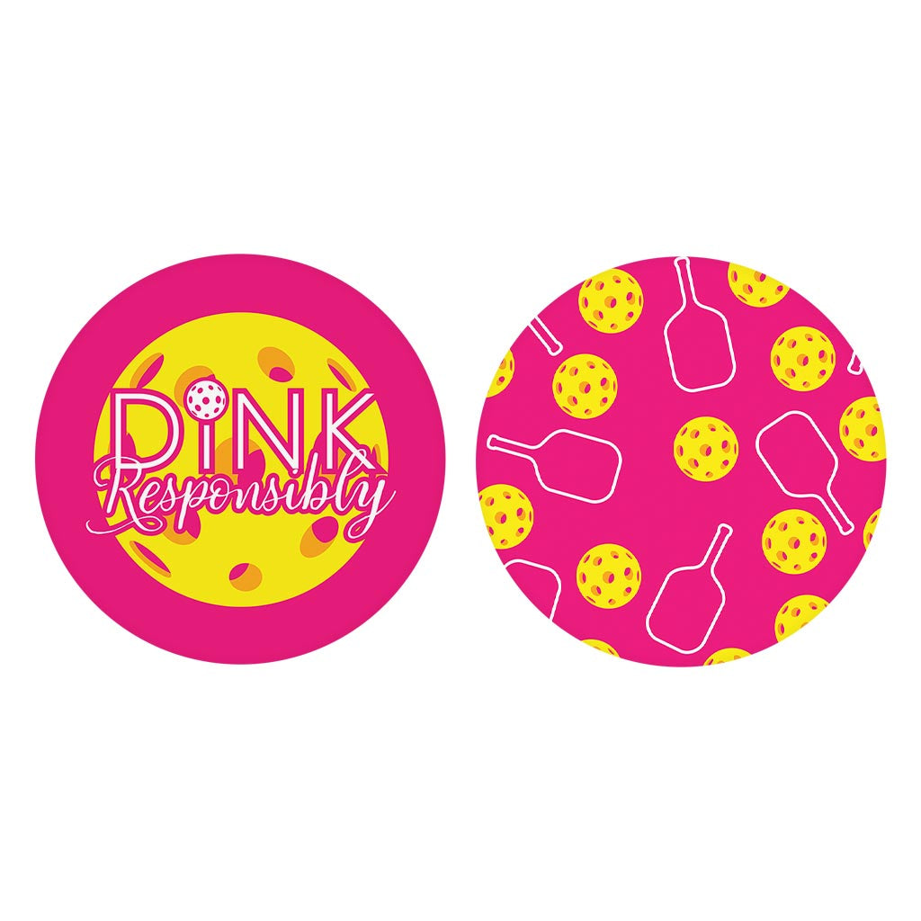 Neon Pickleball Dink Responsibly & Pattern | 2.65x2.65