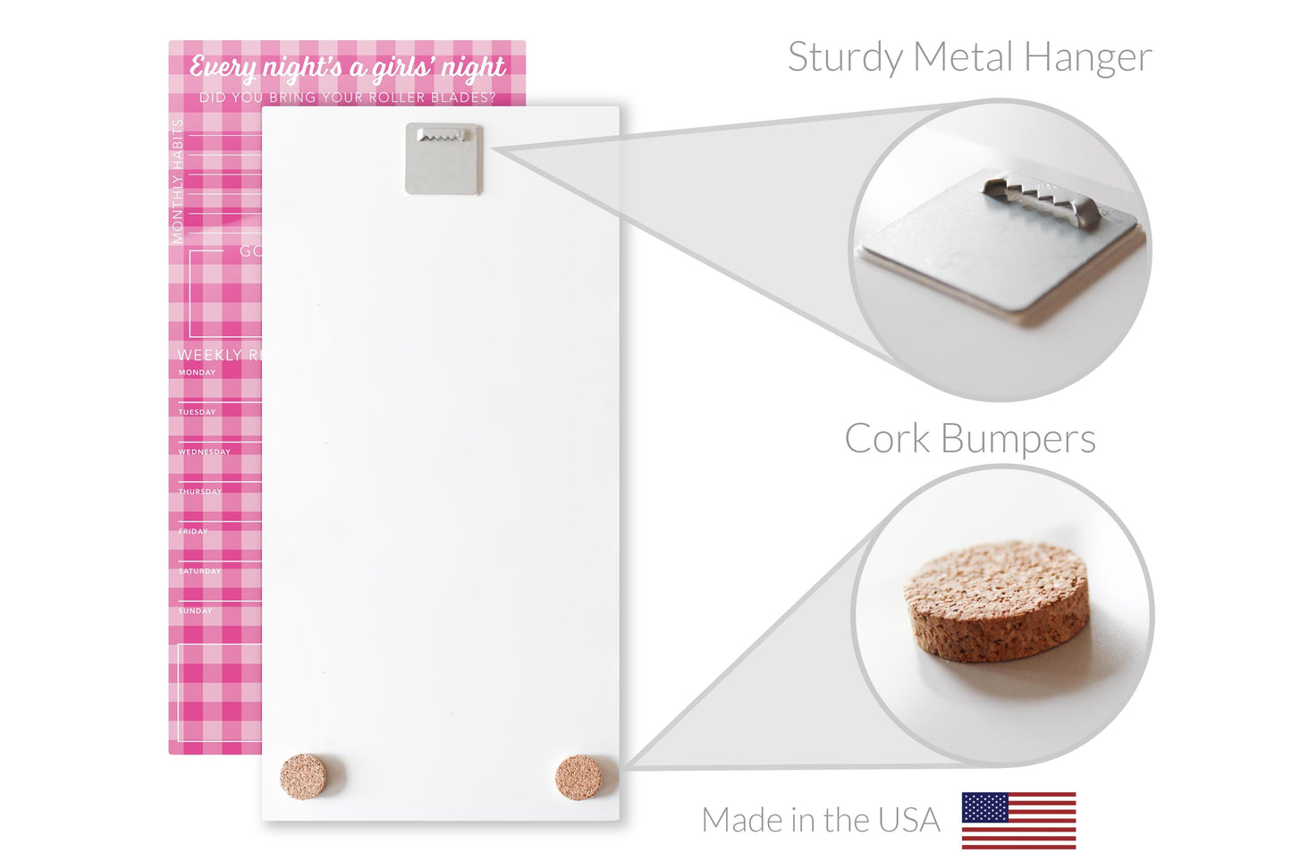 Pink Dream Checkered Habit Tracker Girls' Night | 8x16