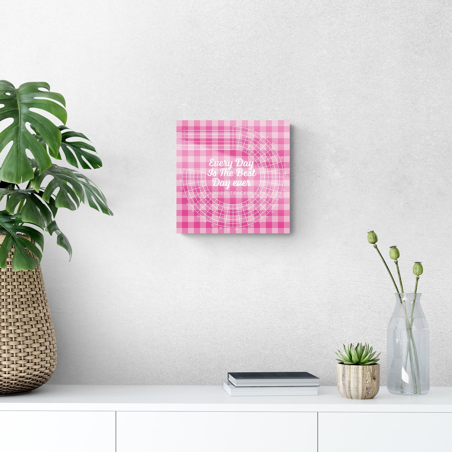 Pink Dream Checkered Habit Tracker Best Day Ever | 12x12