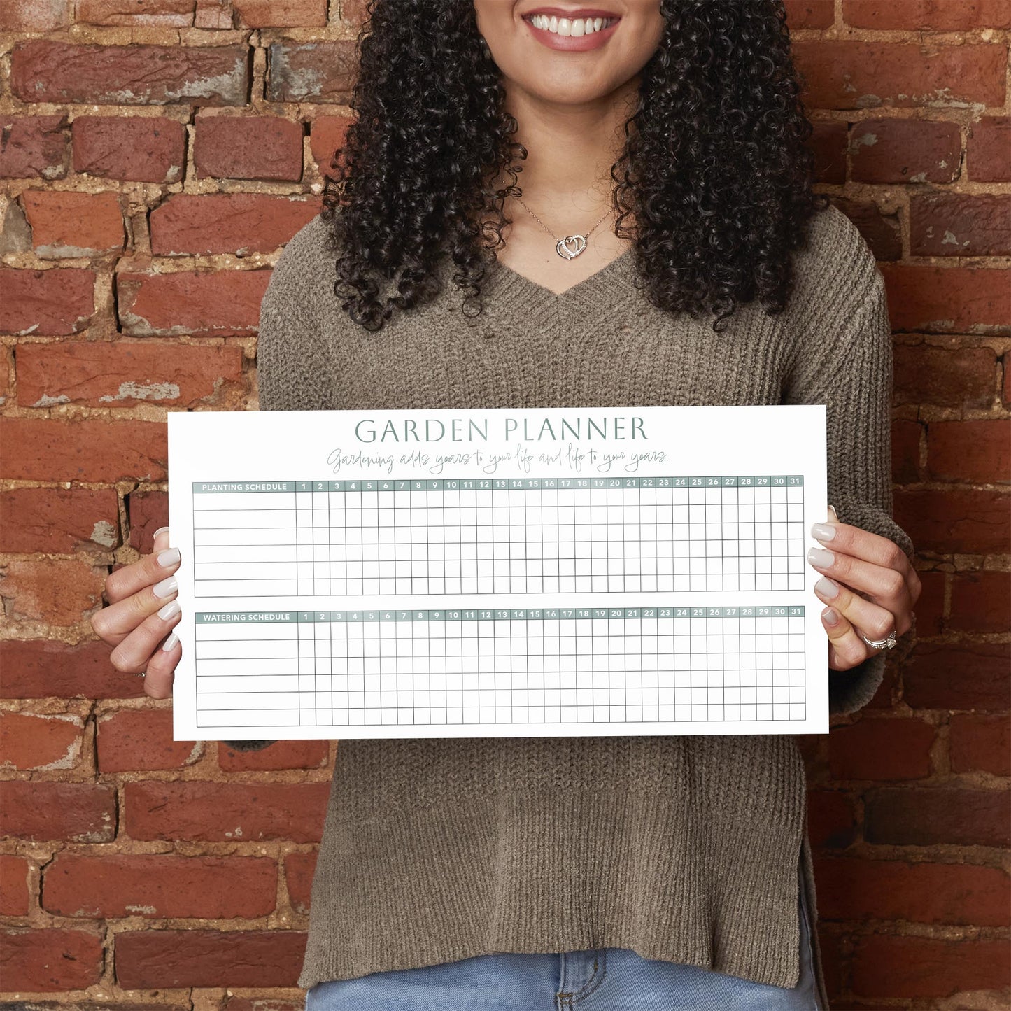Garden Planner White and Green | 16x8