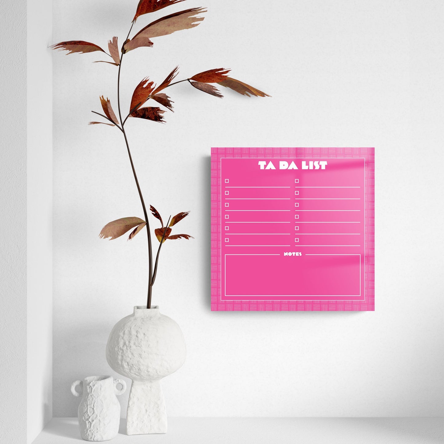 Neon Pink Ta Da List | 8x8