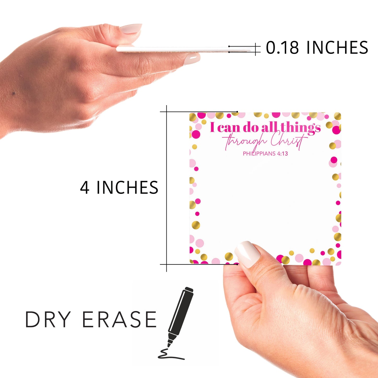 Graduation 2024 Pink Confetti I Can Do All Things | 4x4