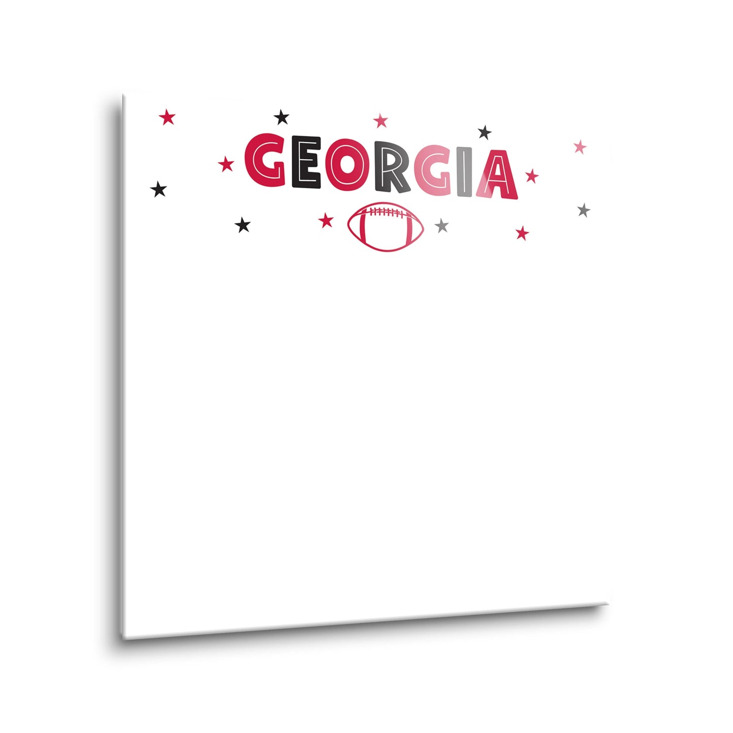 Clairmont & Co Game Day Stars Georgia Note Board | 8x8