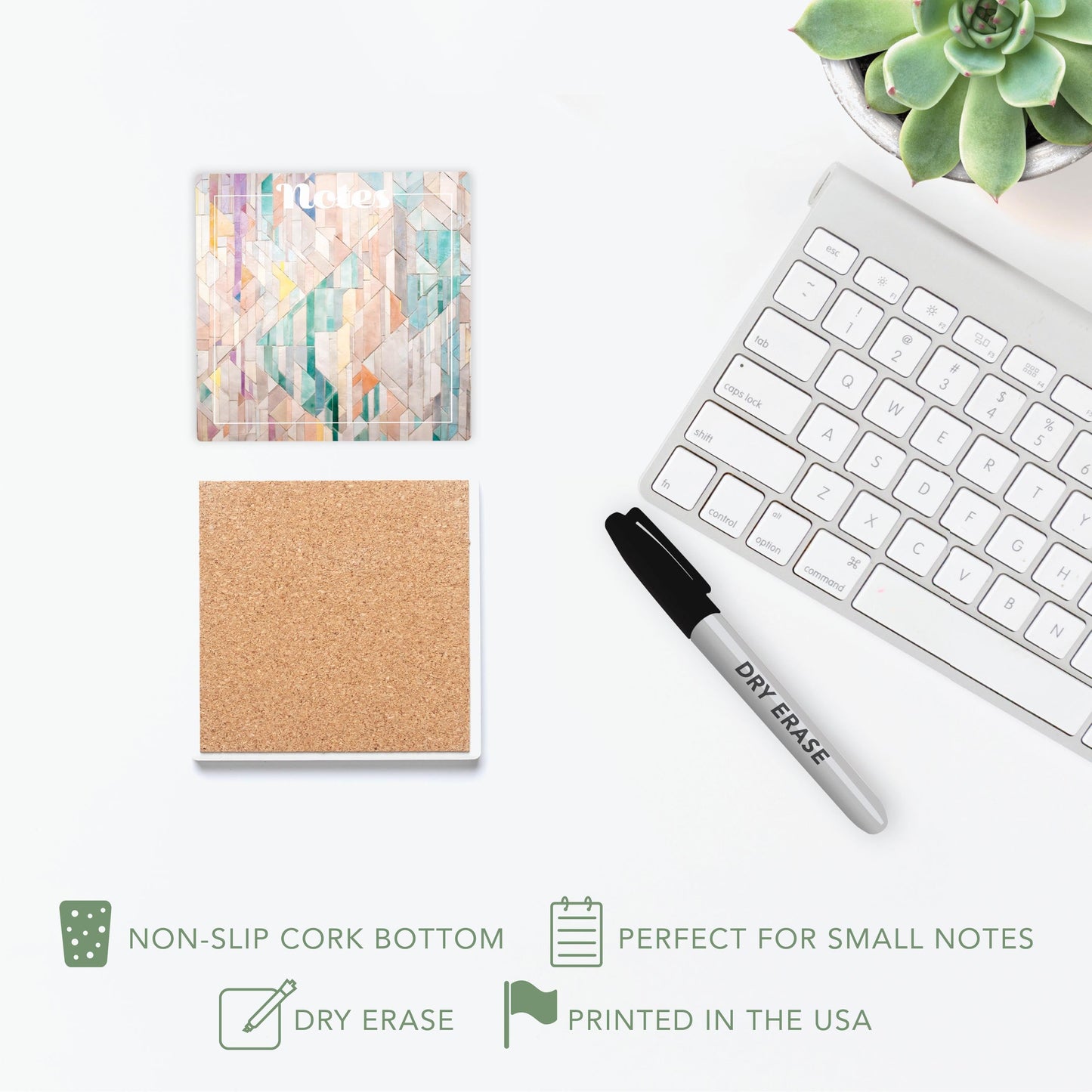 Retro Pastel Notes Colorful Wood | 4x4