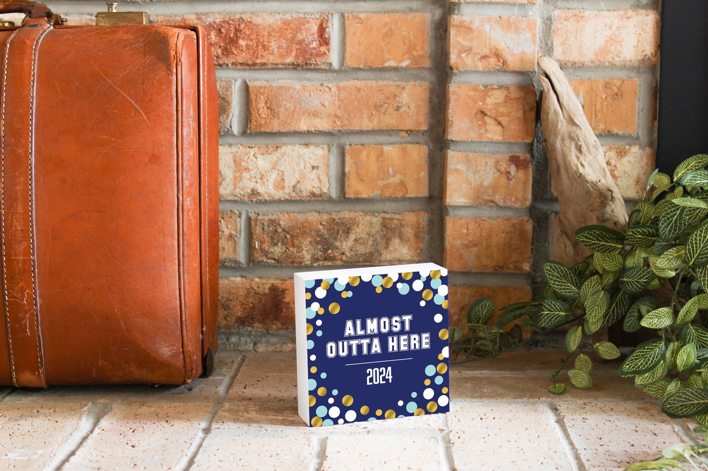 Graduation 2024 Outta Here Blue Confetti | 5x5