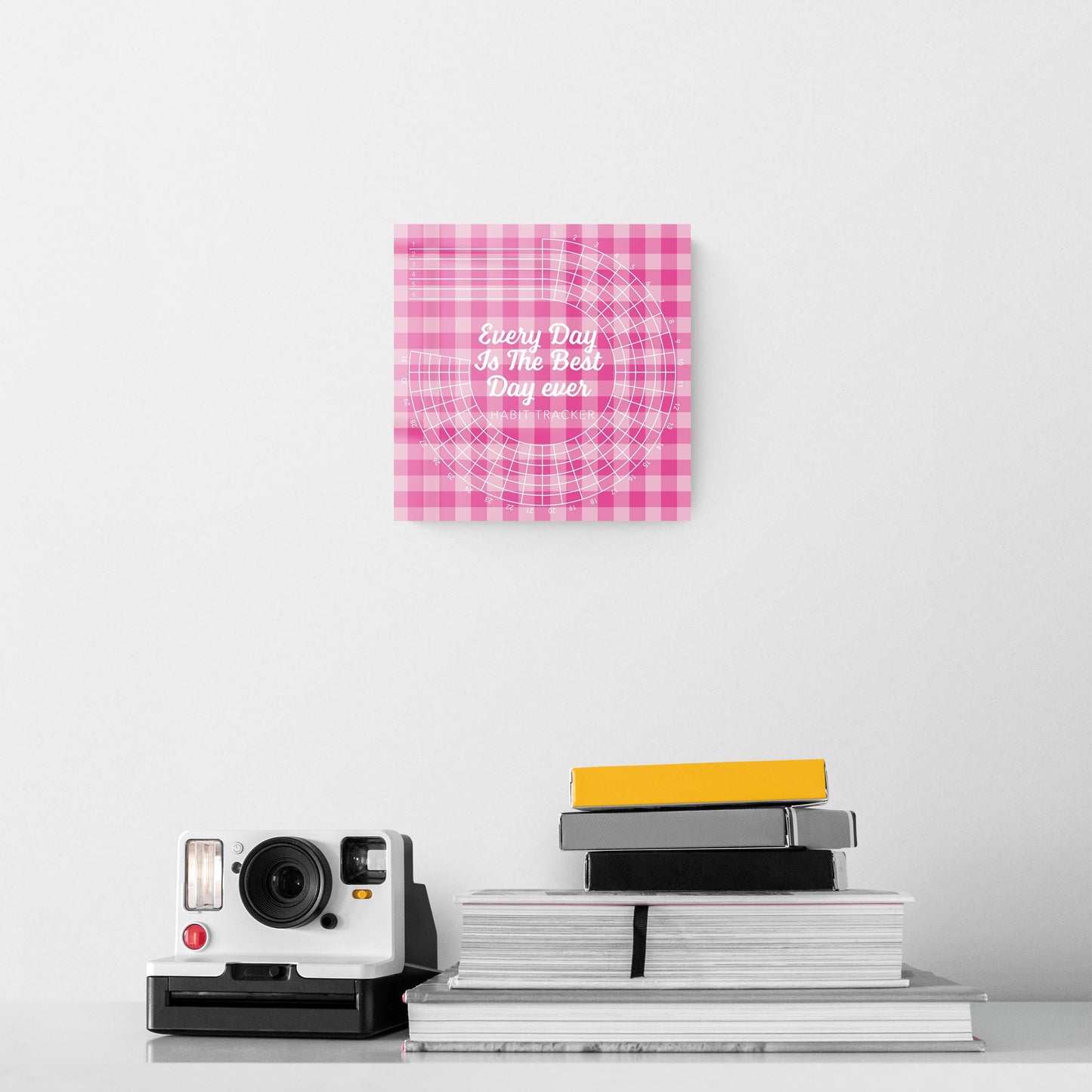 Pink Dream Checkered Habit Tracker Best Day Ever | 8x8