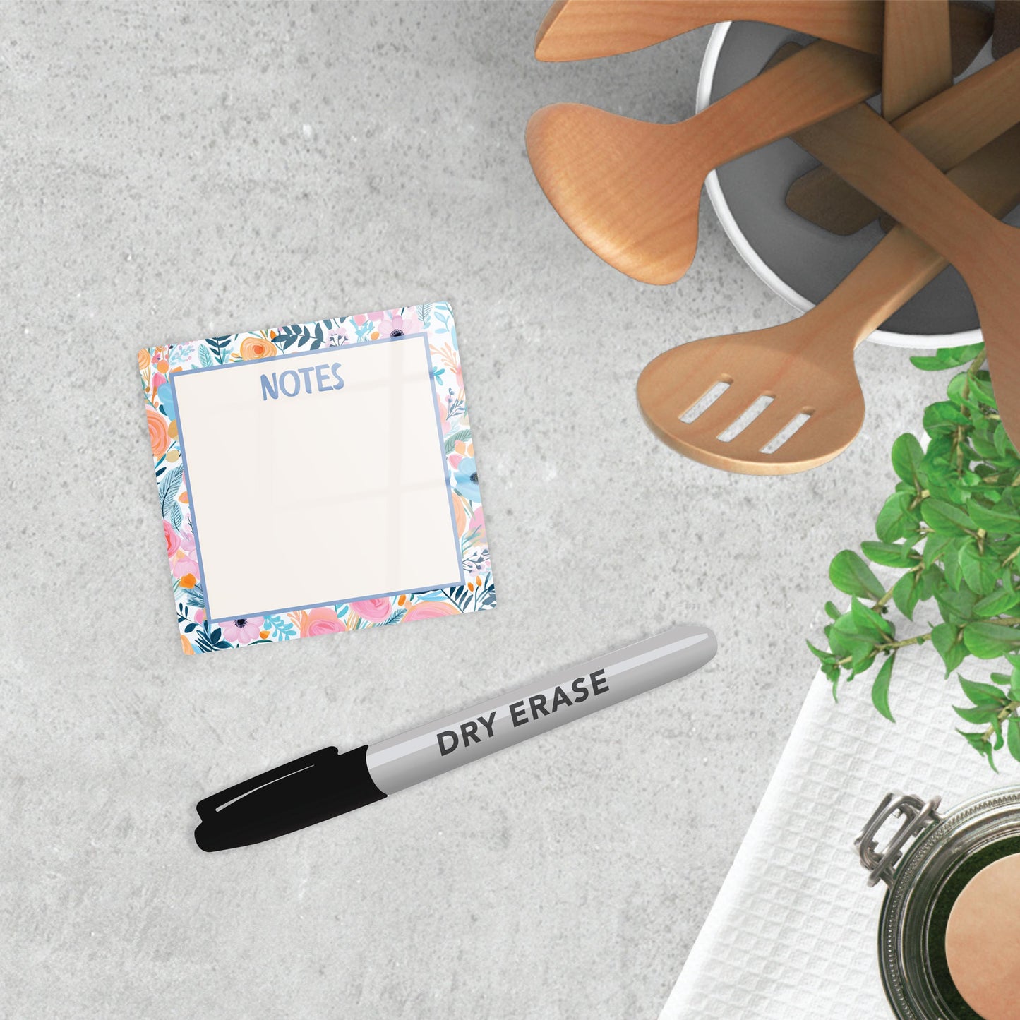 Spring Reminder Blue Floral Notes | 4x4