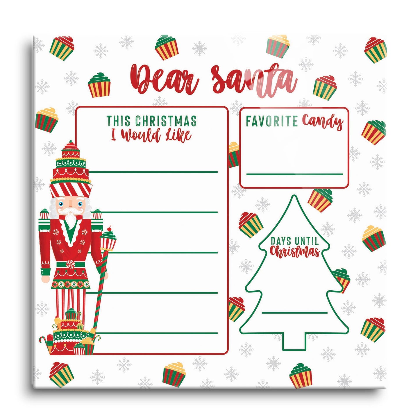 Classic Candyland Nutcracker Dear Santa | 12x12