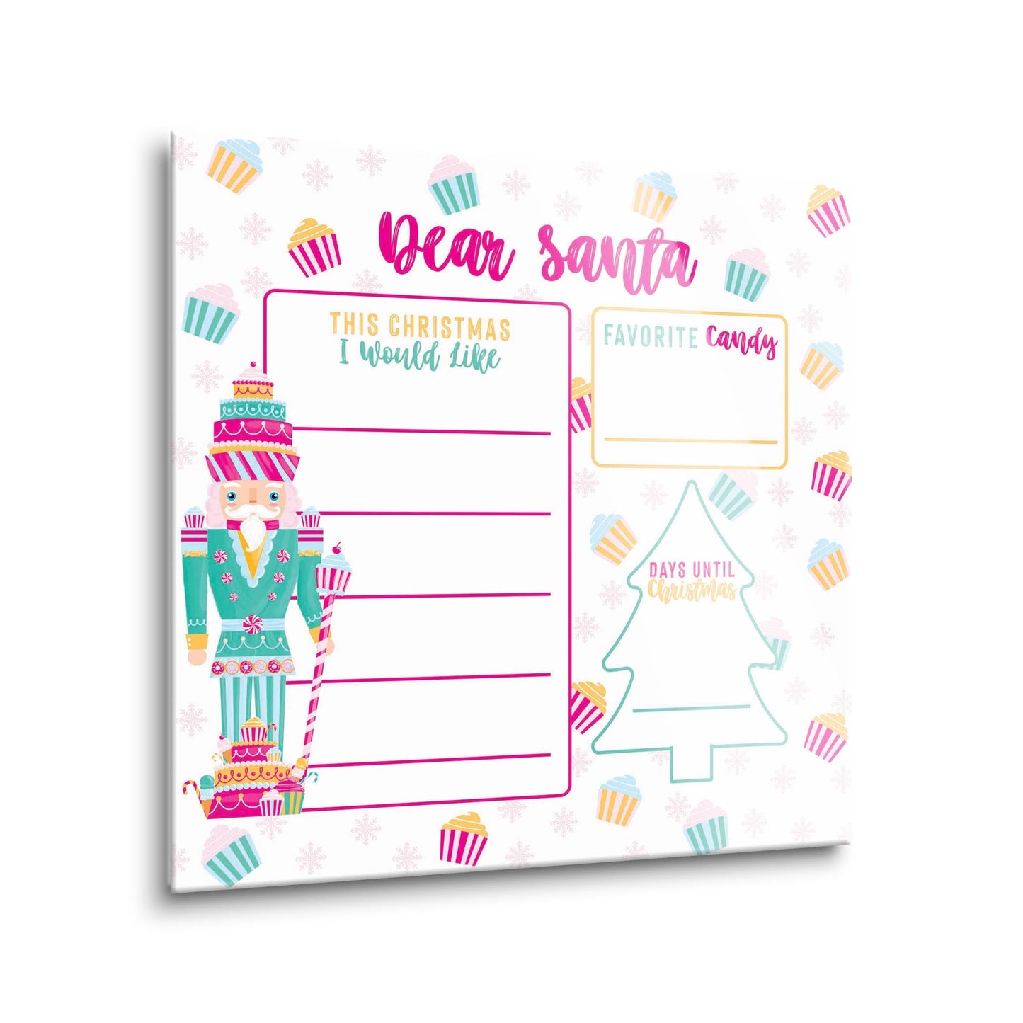 Pink Candyland Nutcracker Dear Santa | 12x12