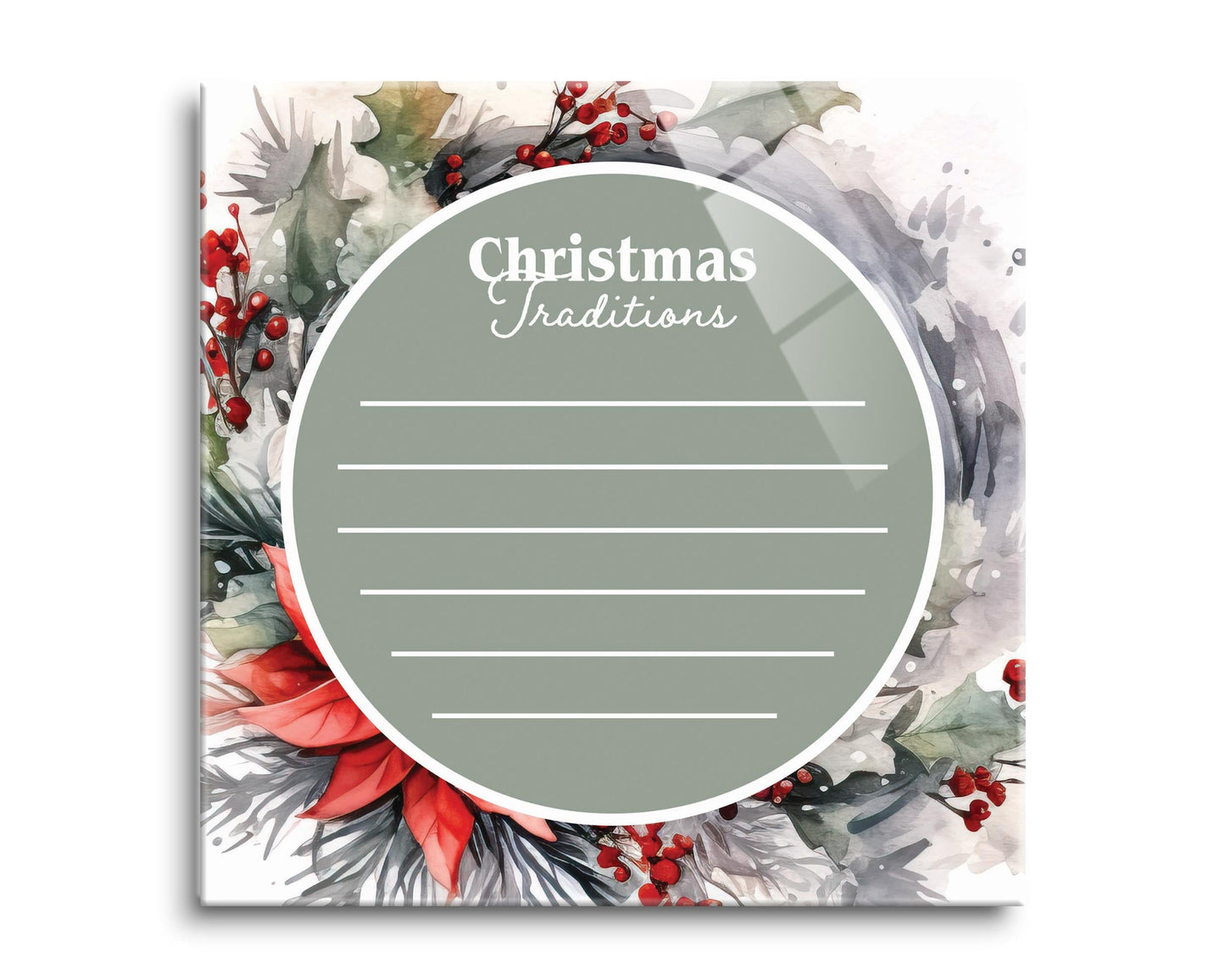 Christmas Traditions Sage Green Wreath | 8x8