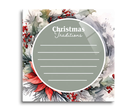 Christmas Traditions Sage Green Wreath | 8x8