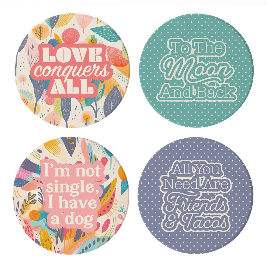 Valentine's Offset Circle Coaster Set | 4x4