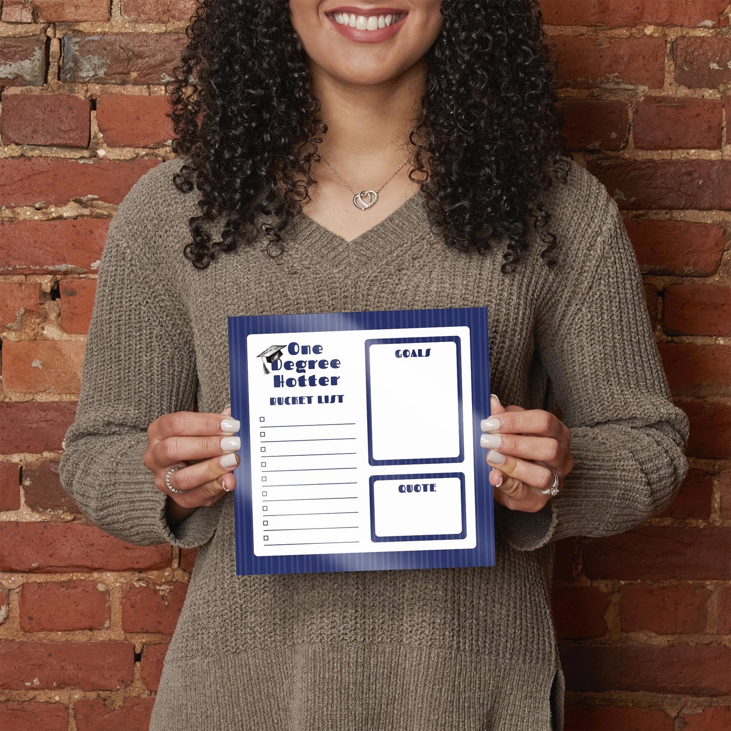 Graduation Tracker Navy Stripe Degree Hotter | 8x8