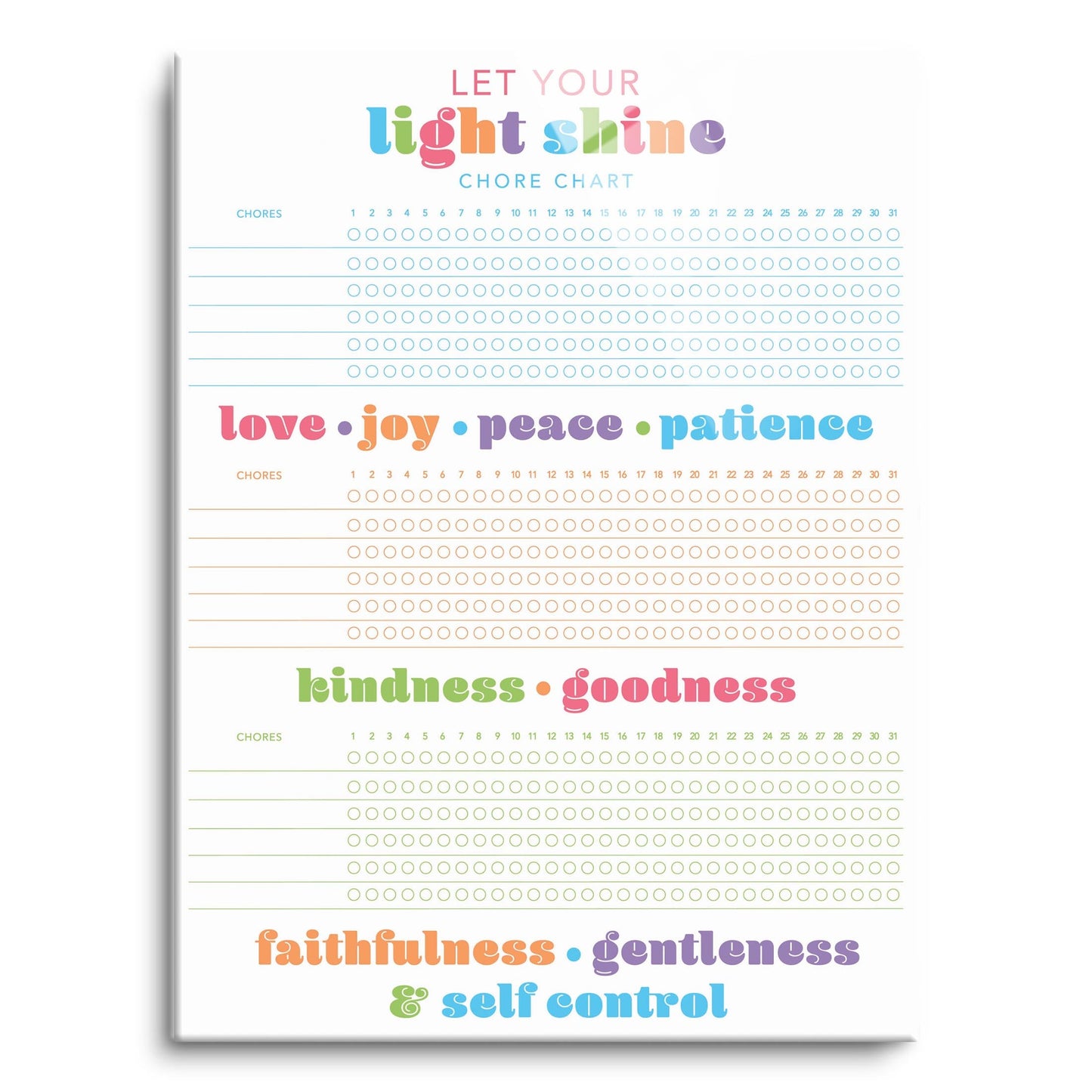 Children's Fruits of the Spirit Habit Tracker | 12x16