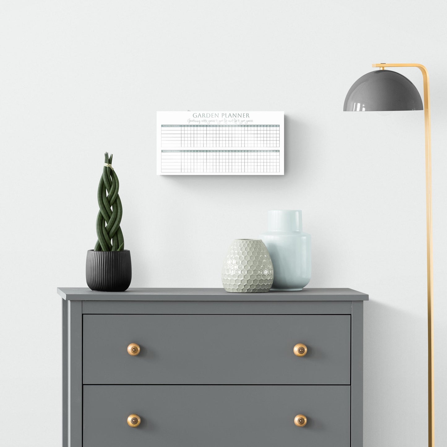 Garden Planner White and Green | 16x8