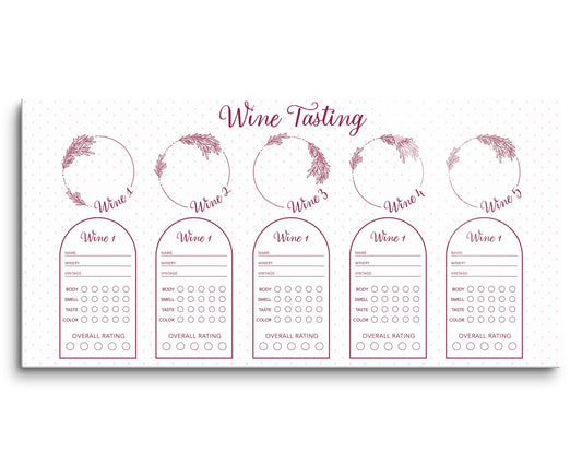 Wine Tasting Tracker White | 16x8