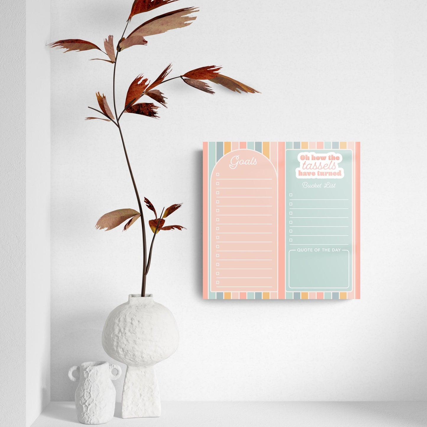 Graduation Tracker Pastel Stripe Tassels | 8x8