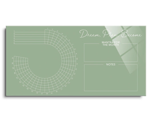 Minimalistic Sage Green Self Care Habit Tracker | 24x12