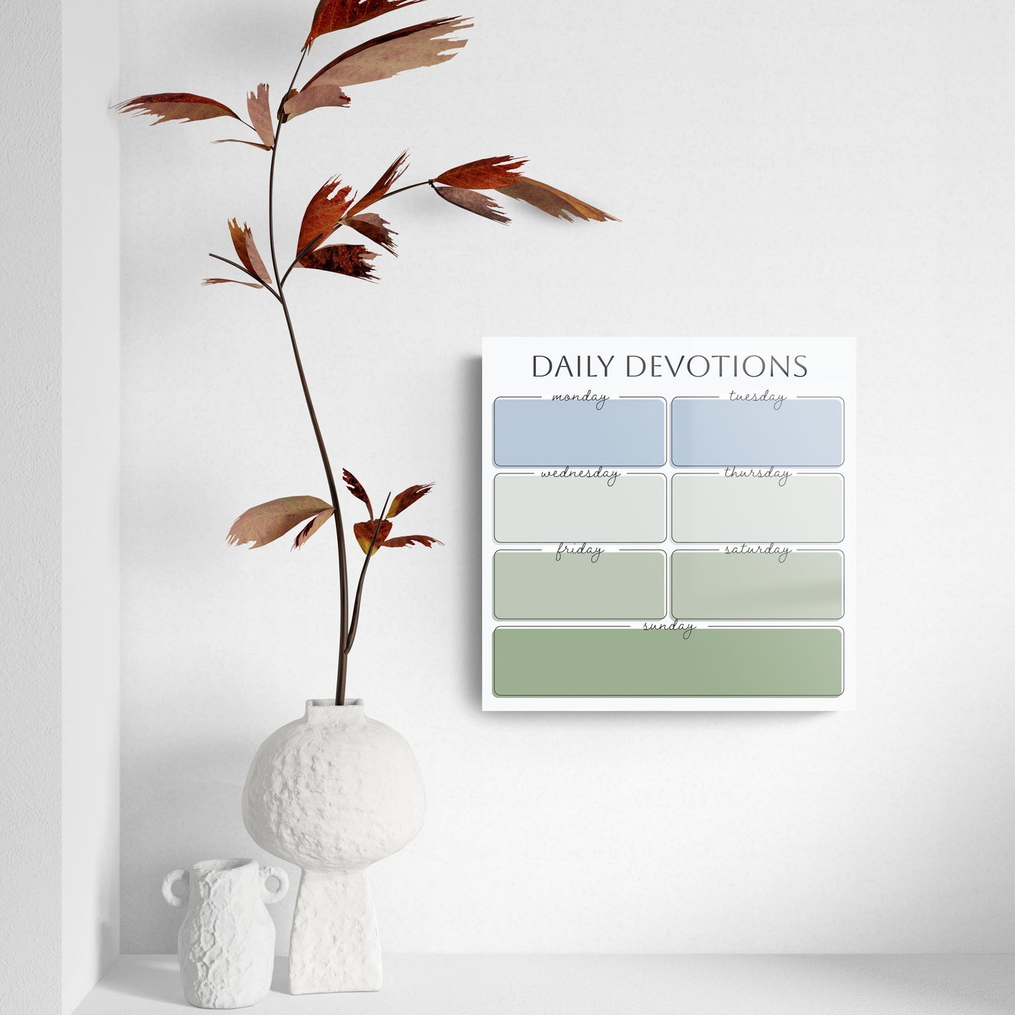 Minimalistic Green and Blue 7-Day Daily Devotions | 8x8