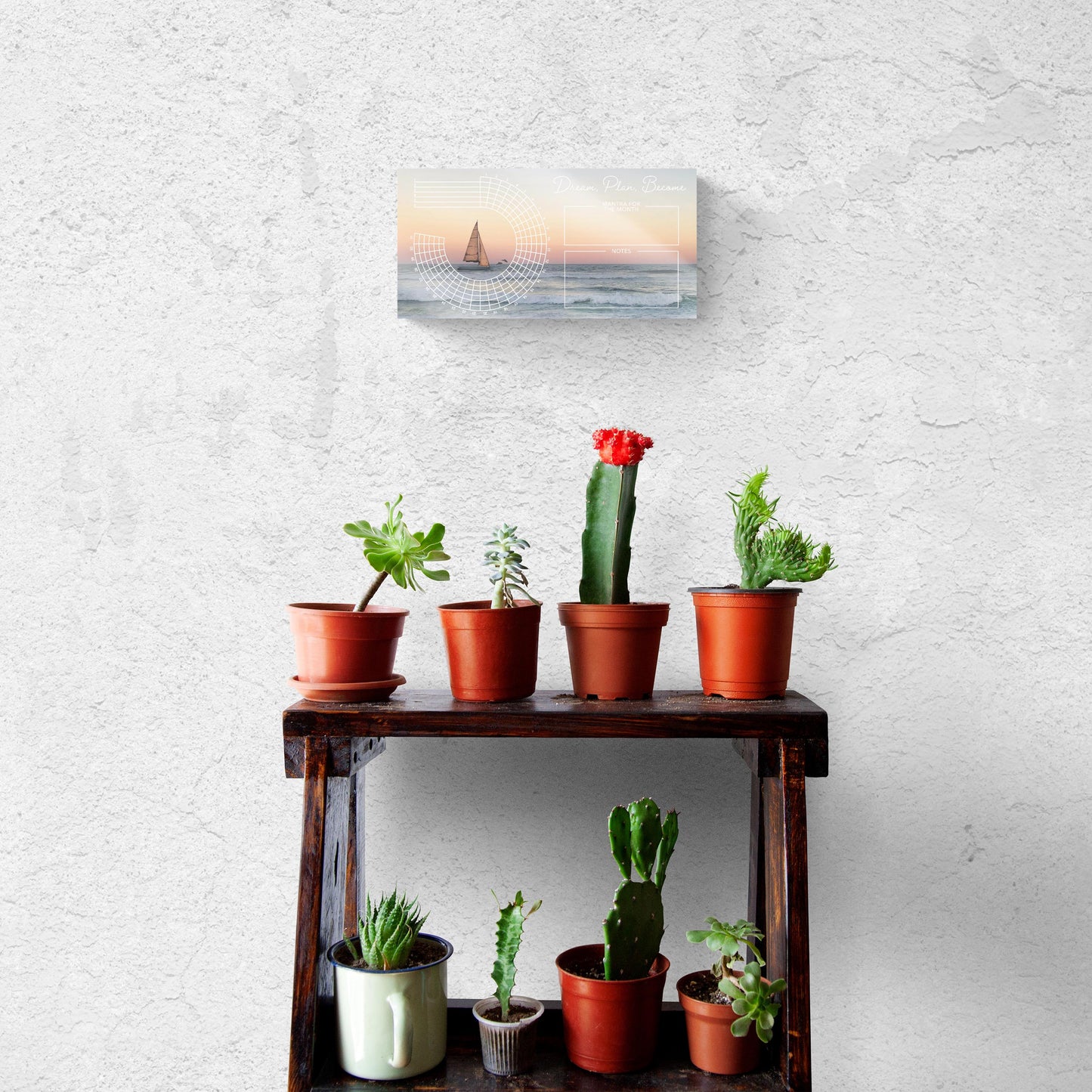 Sunset Saliboat Dream Plan Become Habit Tracker | 16x8