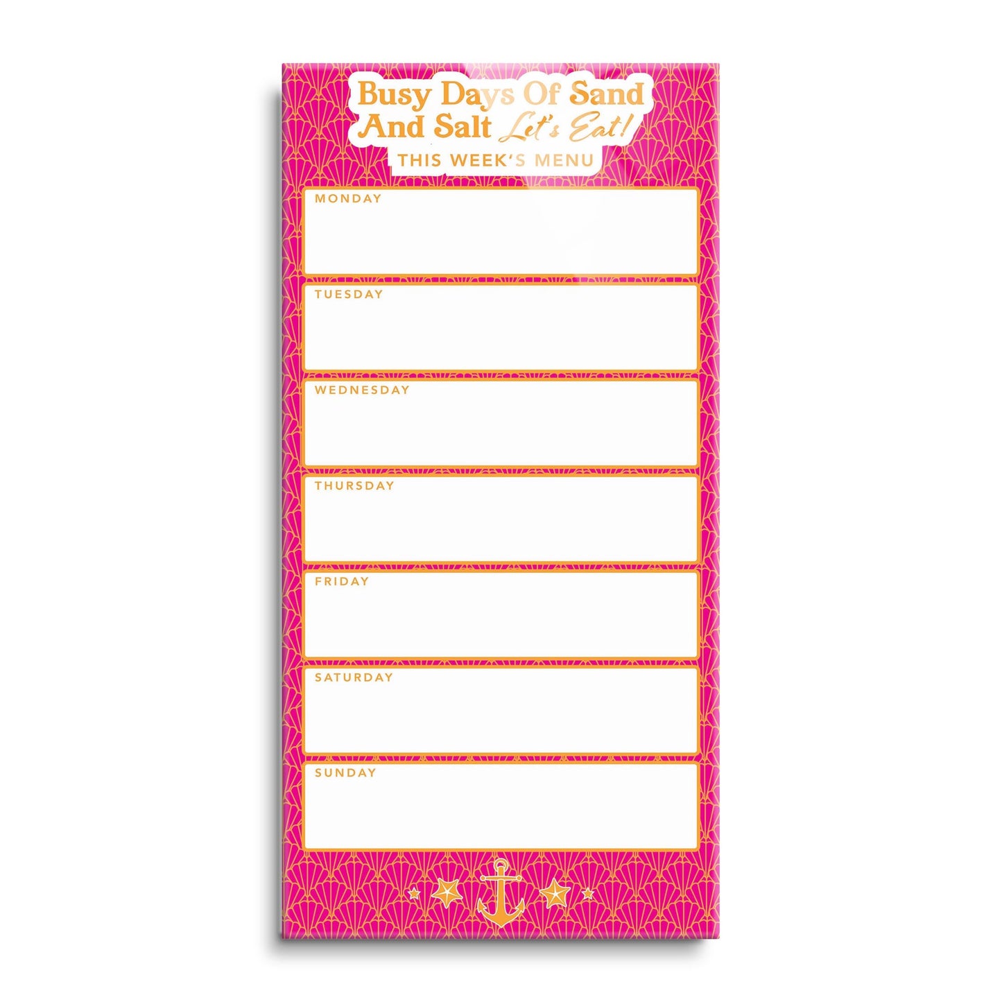 Coastal Sand And Salt Let's Eat Menu Pink | 12x24