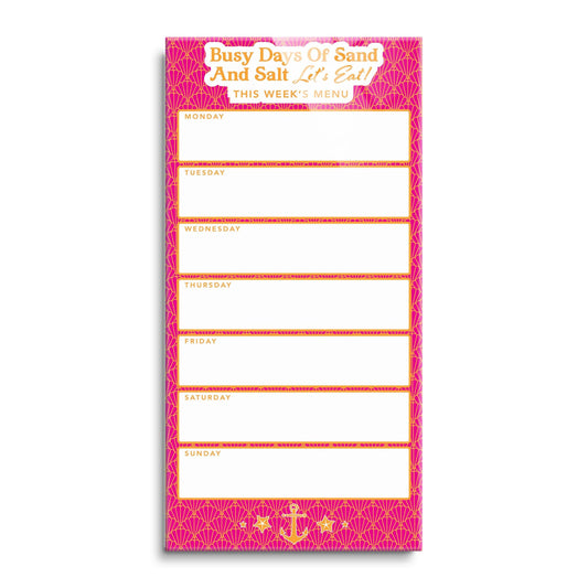 Coastal Sand And Salt Let's Eat Menu Pink | 12x24