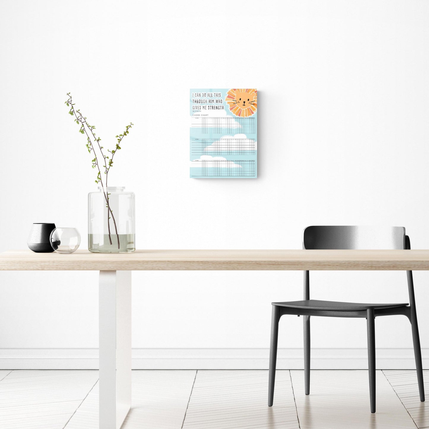 Children's Lion Sun Habit Tracker | 12x16