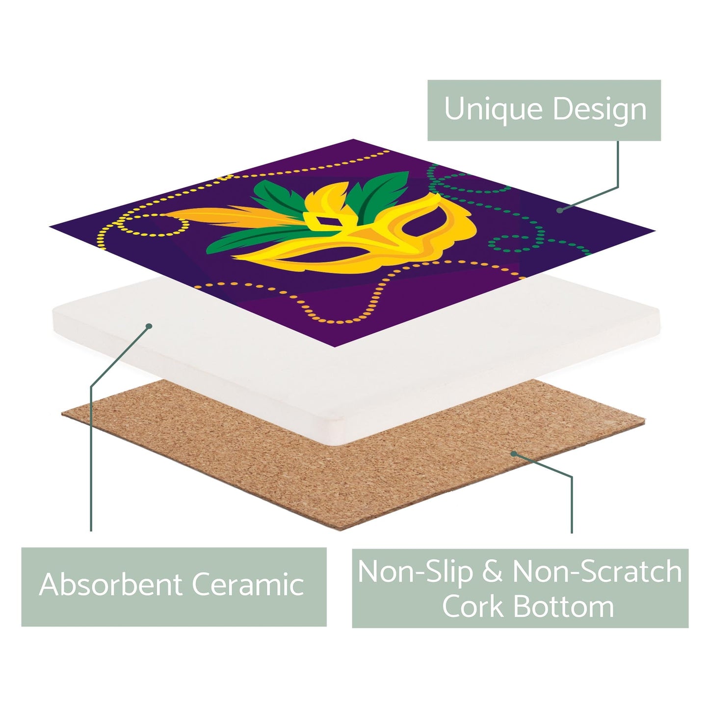 Mardi Gras Mask & Beads | 4x4