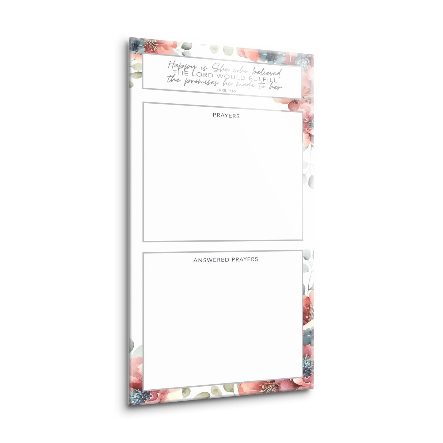 Floral Happy Is She Prayer Tracker | 8x16