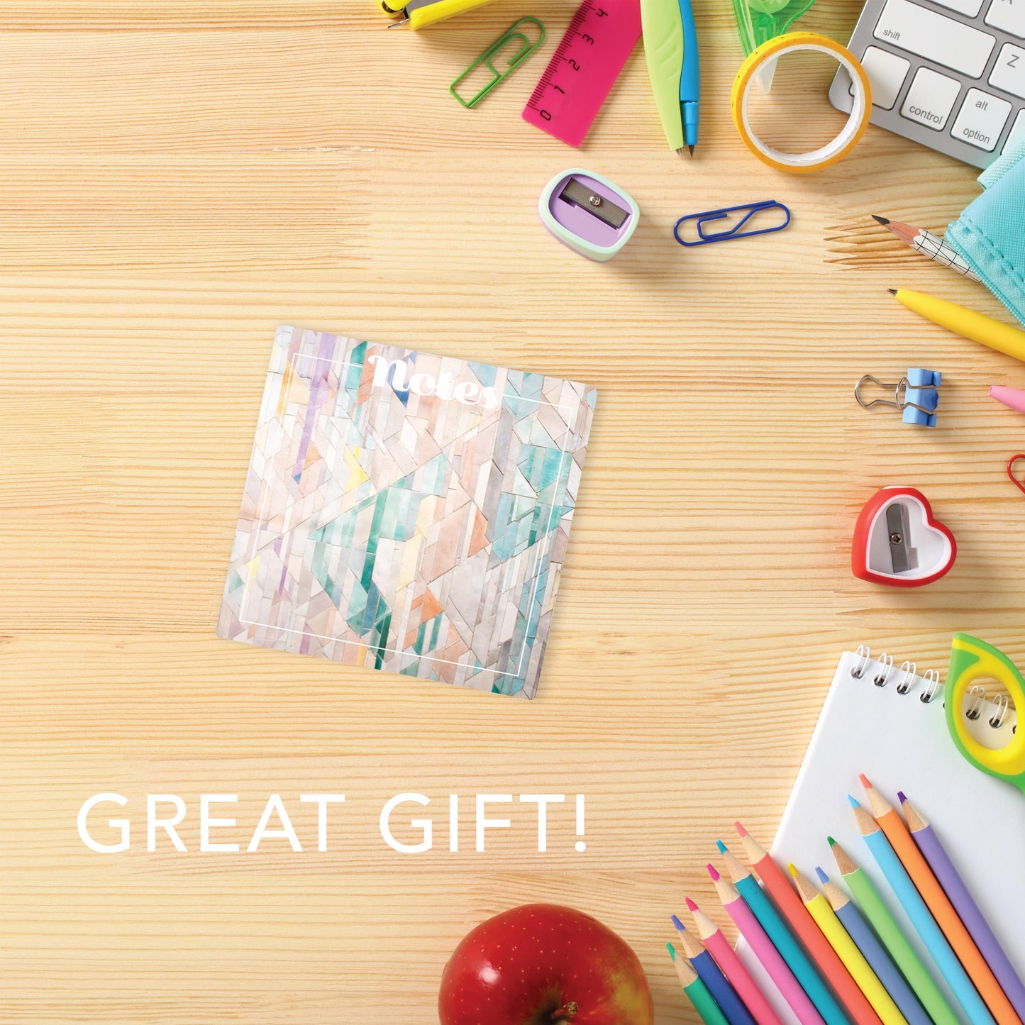 Retro Pastel Notes Colorful Wood | 4x4