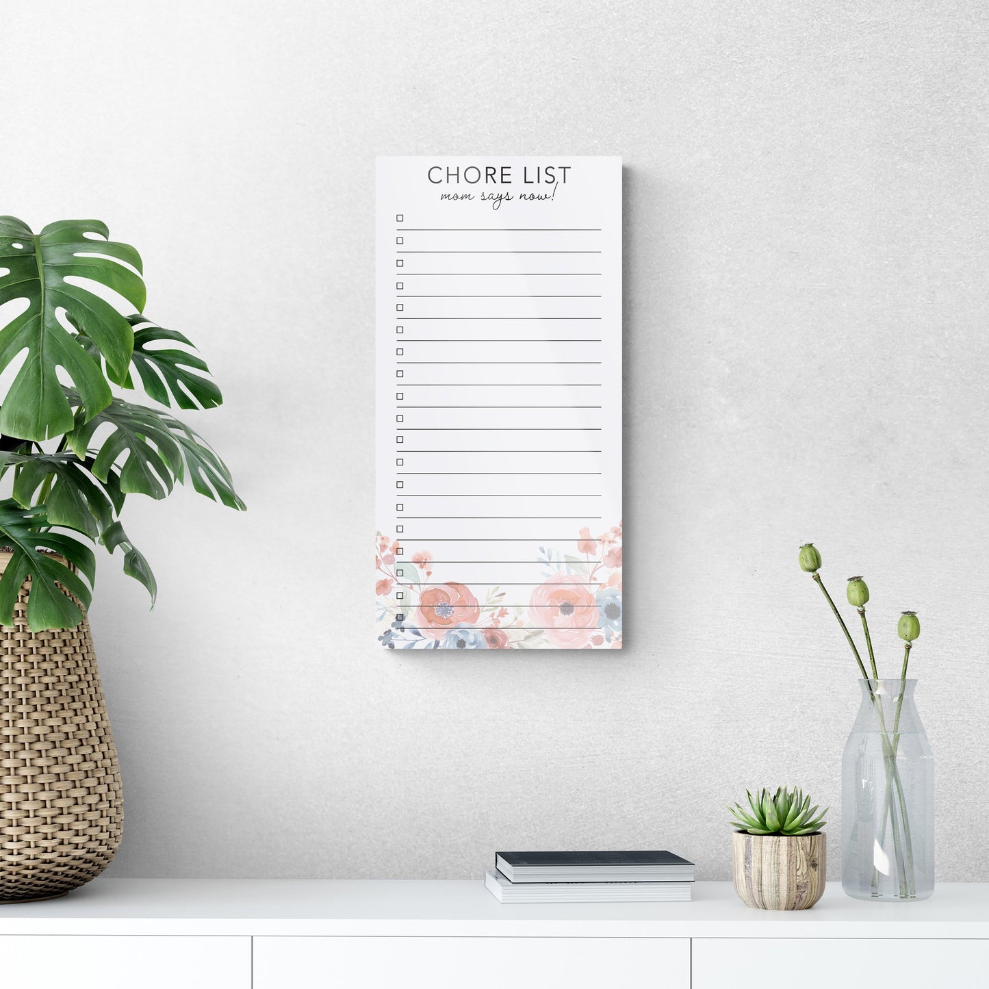 Mother's Day Tracker Floral Chore List | 12x24