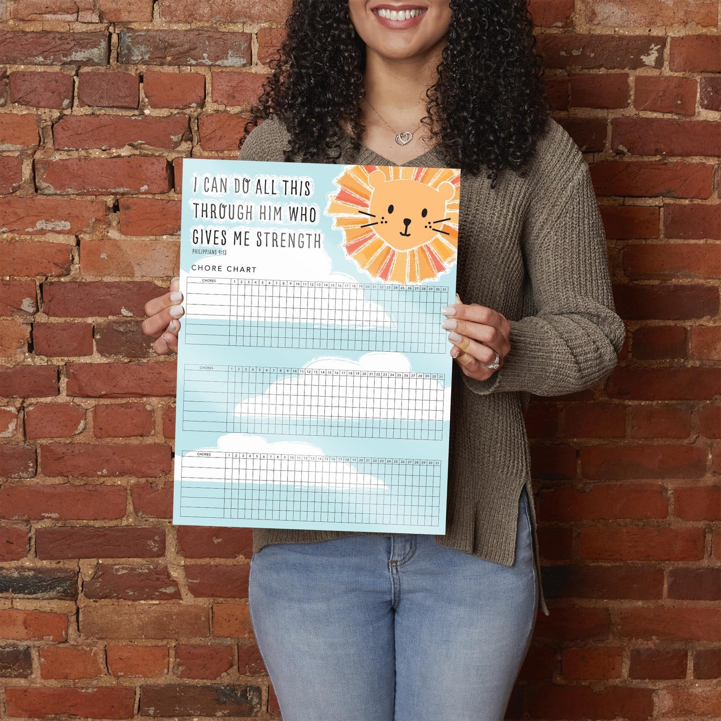 Children's Lion Sun Habit Tracker | 12x16