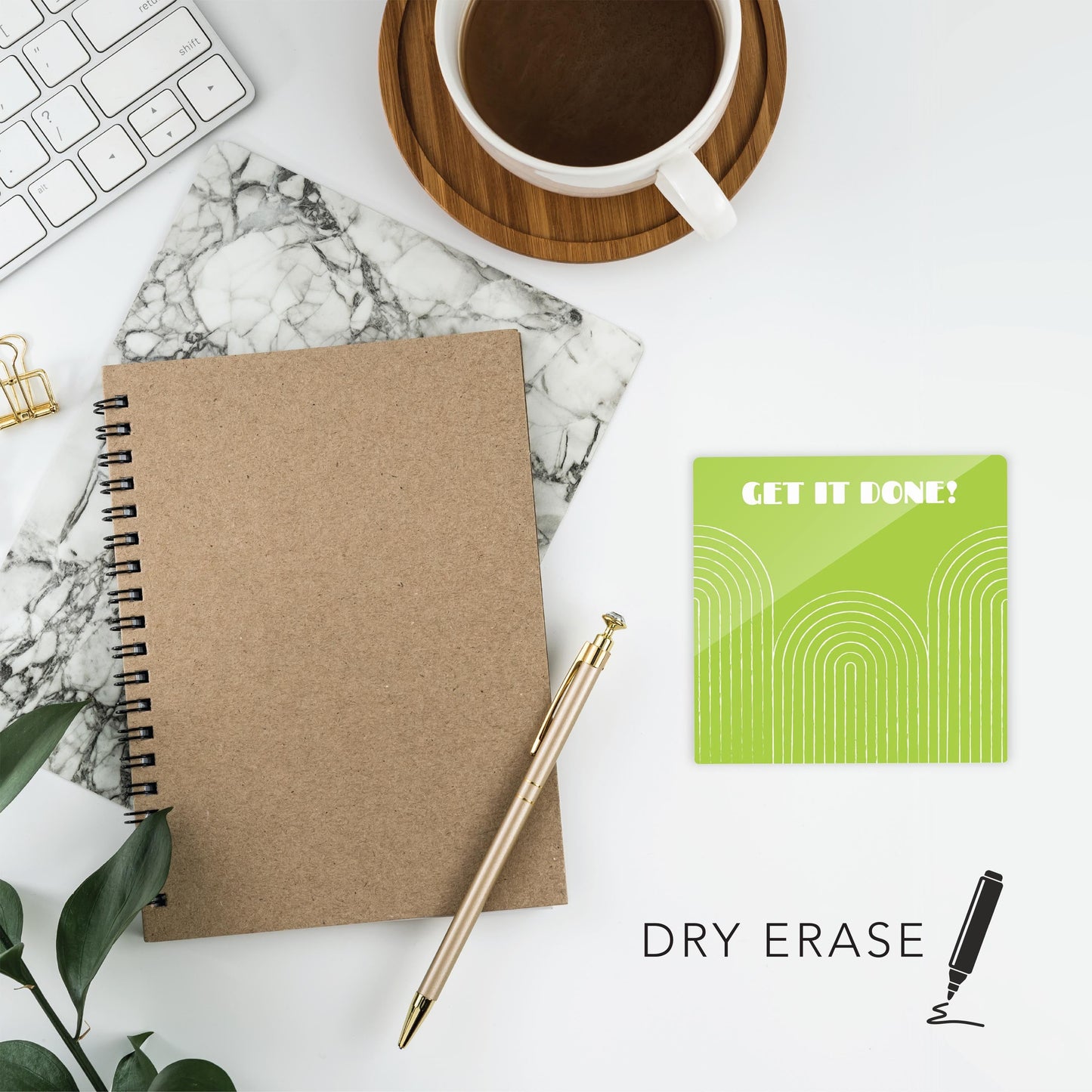 Neon Notes Modern Pattern on Green | 4x4